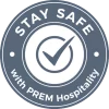 Restez en sécurité grâce au logo d'hospitalité PREM